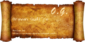 Oravan Györe névjegykártya